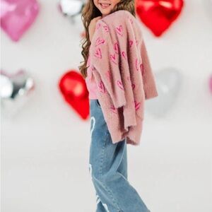 Pink Heart Cardigan